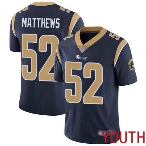 Los Angeles Rams Limited Navy Blue Youth Clay Matthews Home Jersey NFL Football 52 Vapor Untouchable